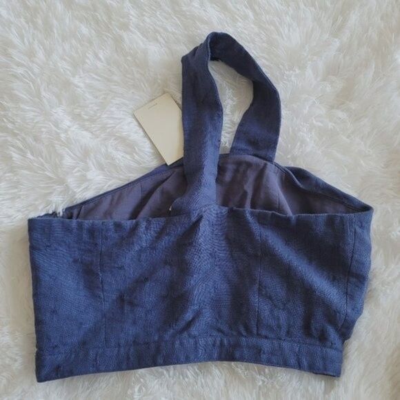 Tularosa Revolve Allie Cropped off shoulder crop top navy size small - Picture 11 of 14